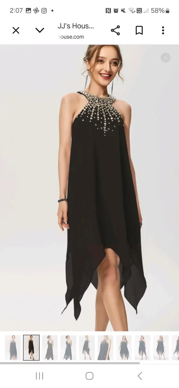 Vestido negro elegante con apliques brillantes - 2