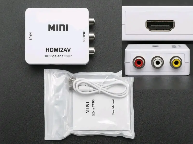 Convertidor HDMI a AV Mini con Escalador 1080P - 1