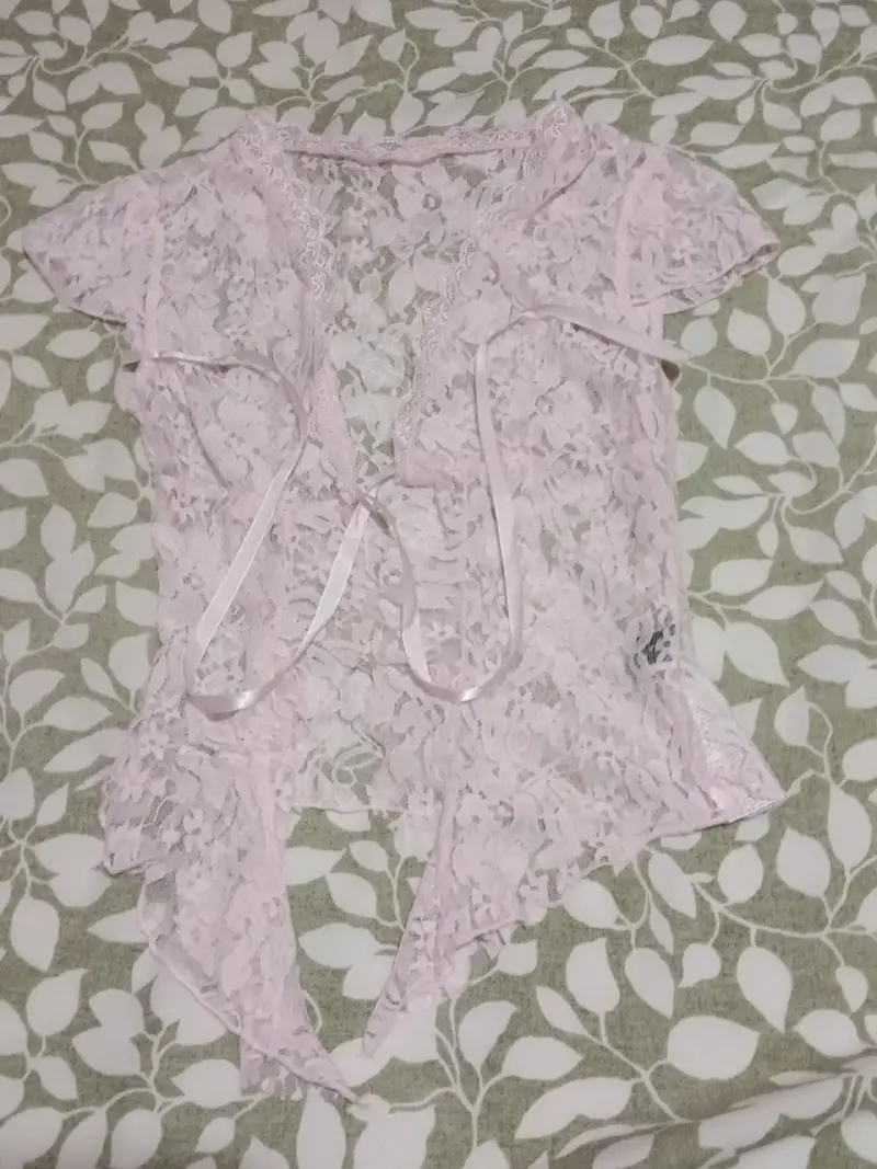 Tapadito de encaje rosa para mujer - 1