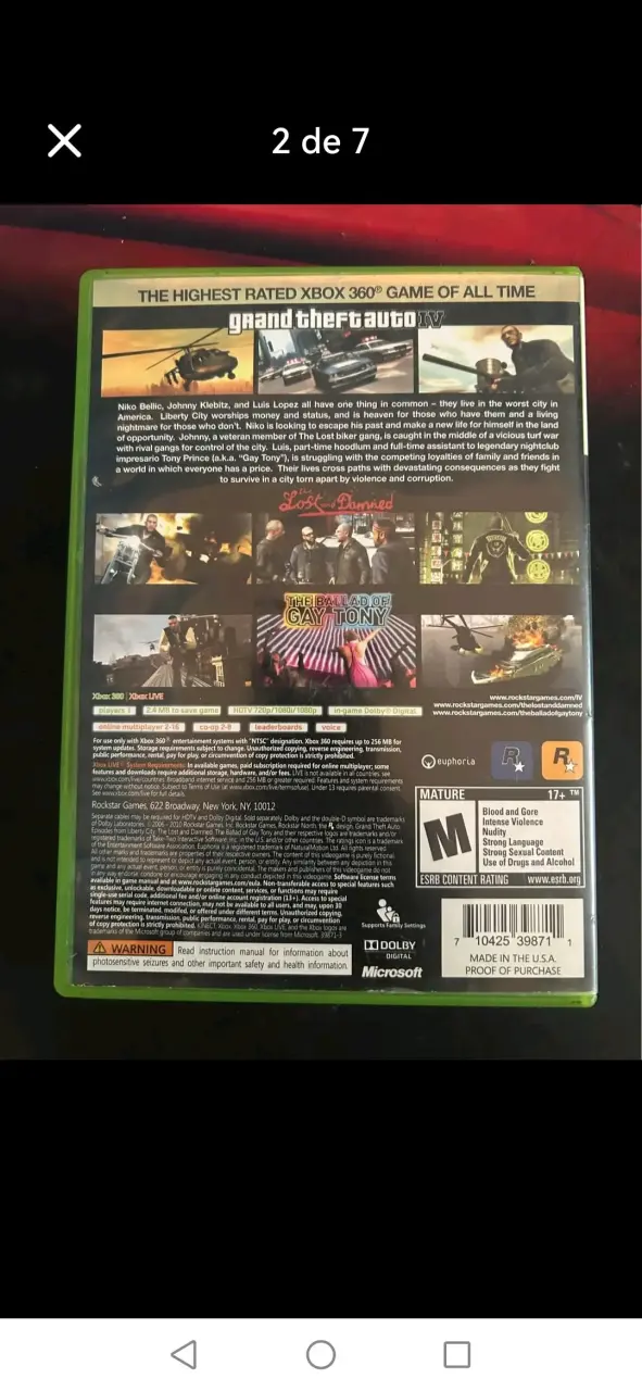 Juego gta 4 y episodes liberty city xbox 360 xbox - 2