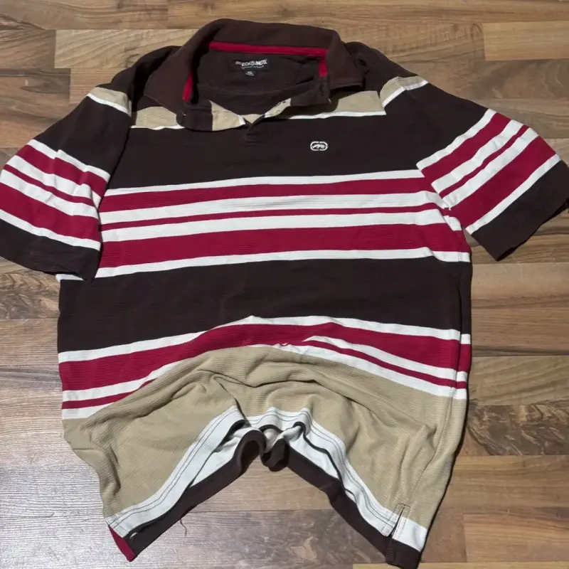 Polera Polo Rayada Ecko Unltd Marrón y Roja - 2