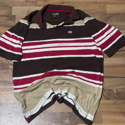 Polera Polo Rayada Ecko Unltd Marrón y Roja - miniatura 2