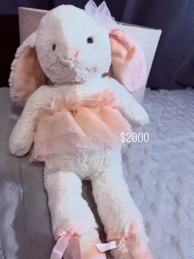 Peluche oso blanco con lazo colorido - miniatura 4