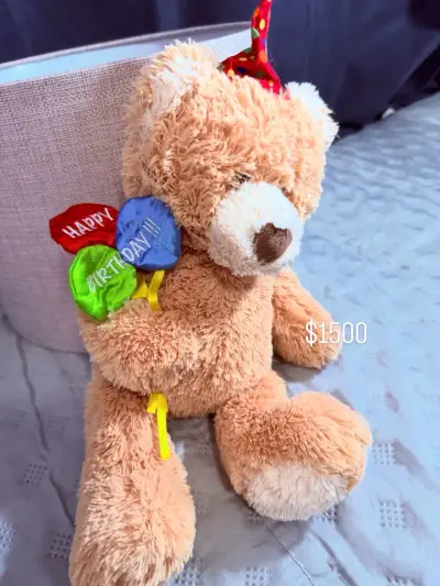 Peluche oso beige con corazón rojo - miniatura 2
