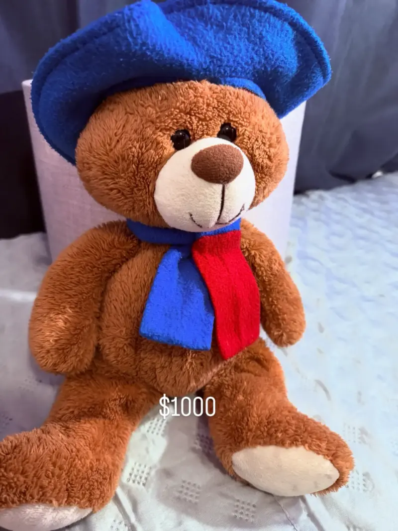 Peluche oso beige con corazón rojo - 4