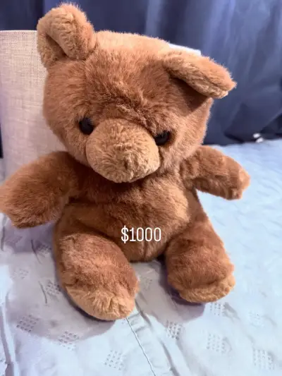 Peluche oso beige con corazón rojo - miniatura 5