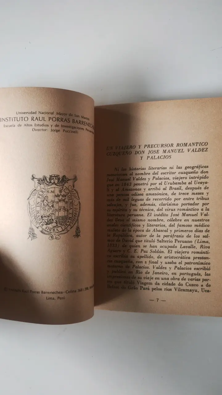 Libro. Raúl Porras Barrenechea. José Manuel Valdez - 3