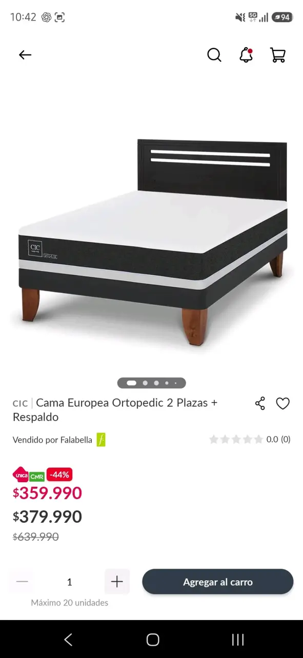 Juego de Alcoba CIC 2 Plazas con Mesas de Noche - 2