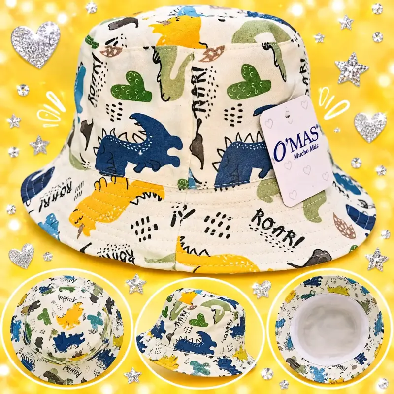 Sombrero infantil con diseño de dinosaurios