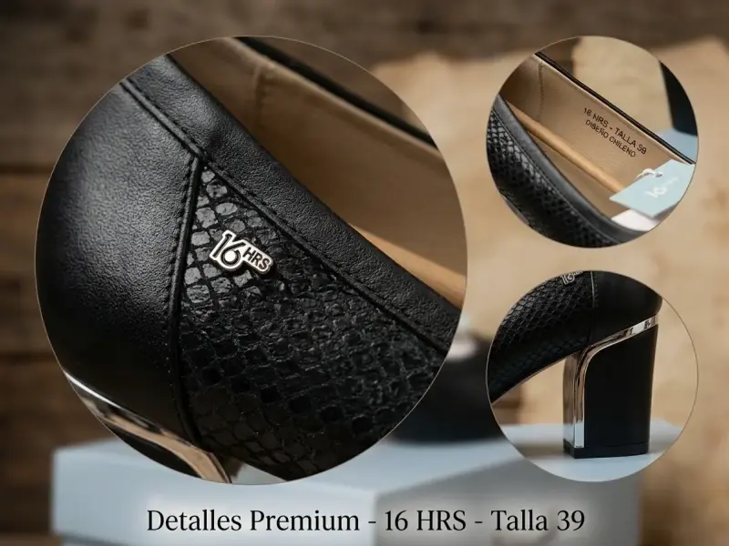 Zapatos de Tacón Negro con Detalles de Serpiente - 2