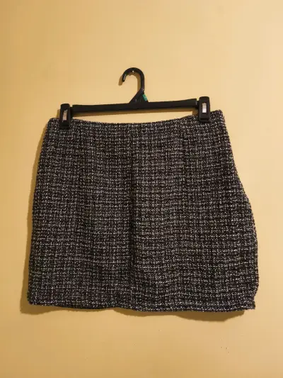 Conjunto de chaqueta y falda Shein tweed negro - miniatura 2