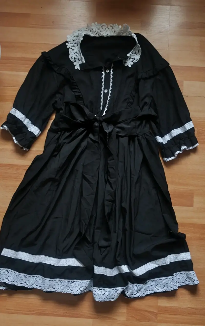 🖤 VESTIDO NEGRO ESTILO MAID / GÓTICO talla L / XL - 2