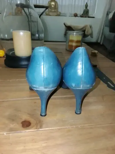 Zapatos de tacón azul para mujer en buen estado - miniatura 4