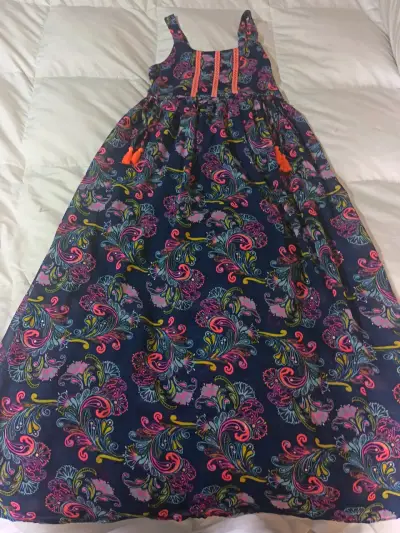 Vestido largo estampado floral colorido - miniatura 4