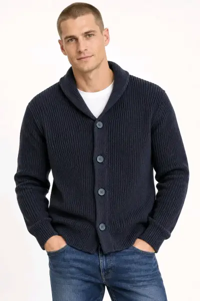 Cardigan azul marino hombre H&M - miniatura 1