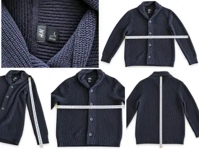 Cardigan azul marino hombre H&M - miniatura 2