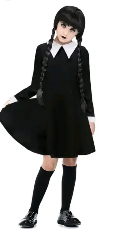 🖤 ¡DISFRAZ / VESTIDO DE MERLINA (WEDNESDAY ADDAMS) - miniatura 1
