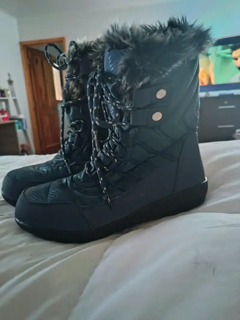 Botas de invierno azul con forro de piel sintétic
