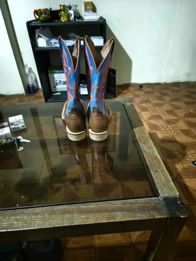 Botas vaqueras Twisted X cuero azul y marrón - miniatura 2