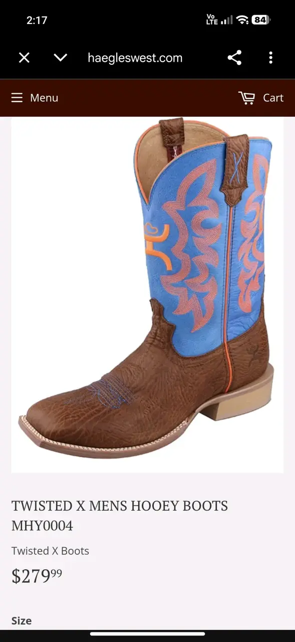 Botas vaqueras Twisted X cuero azul y marrón - 6