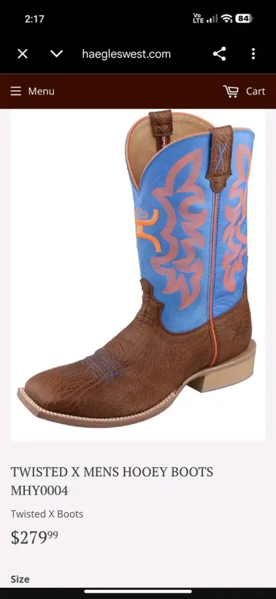 Botas vaqueras Twisted X cuero azul y marrón - miniatura 6