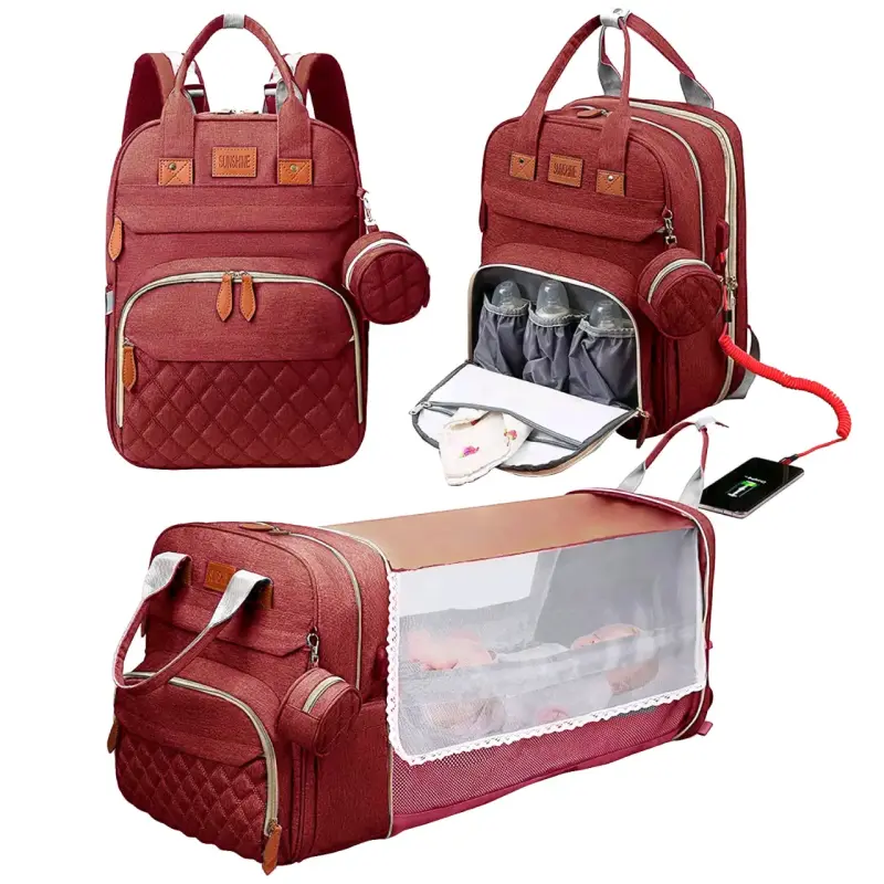 Mochila multifuncional para bebé con cuna portátil