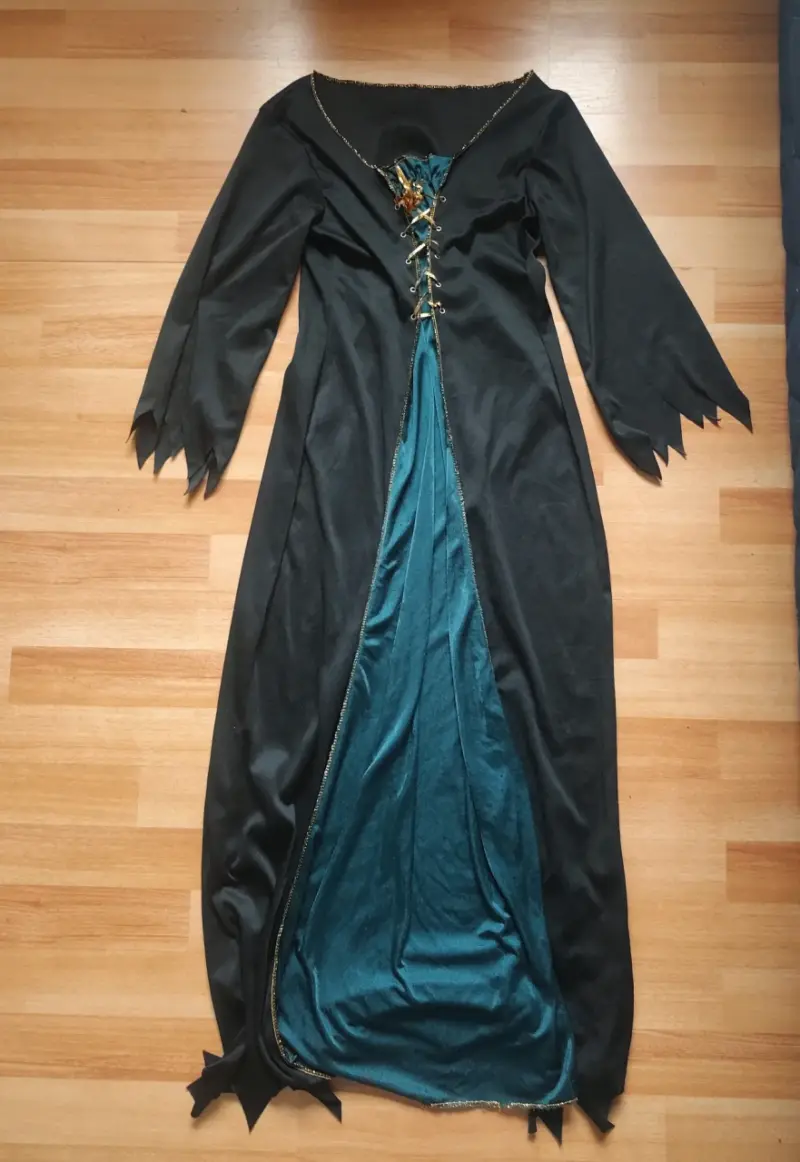 Disfraz, Vestido bruja verde y negro talla S - 2