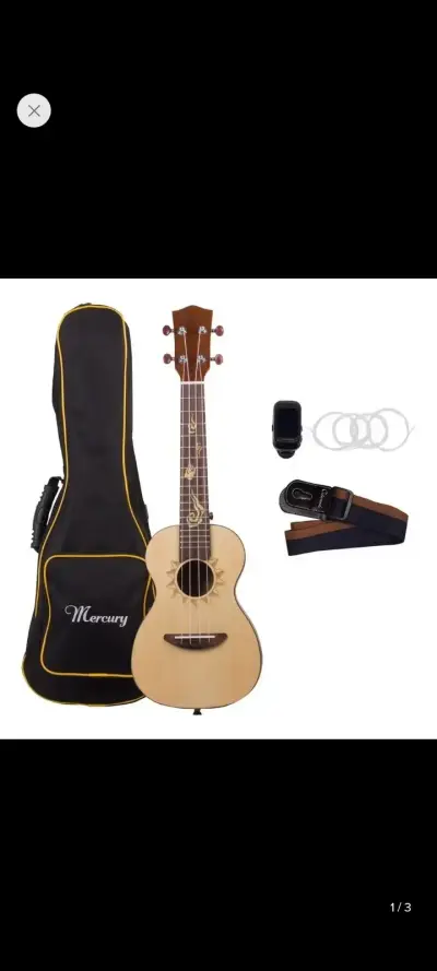 Ukulele de madera con correa - miniatura 4
