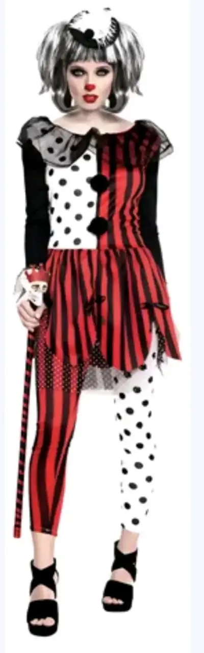 🎪 ¡DISFRAZ DE ARLEQUÍN / PAYASA GÓTICA! 🎪 Talla S - 1