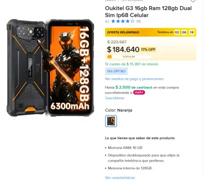 Smartphone resistente Oukitel WP18 128GB - miniatura 1