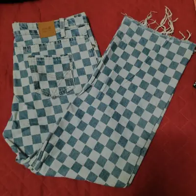 Jeans Melt a Cuadros Azul y Blanco - miniatura 1