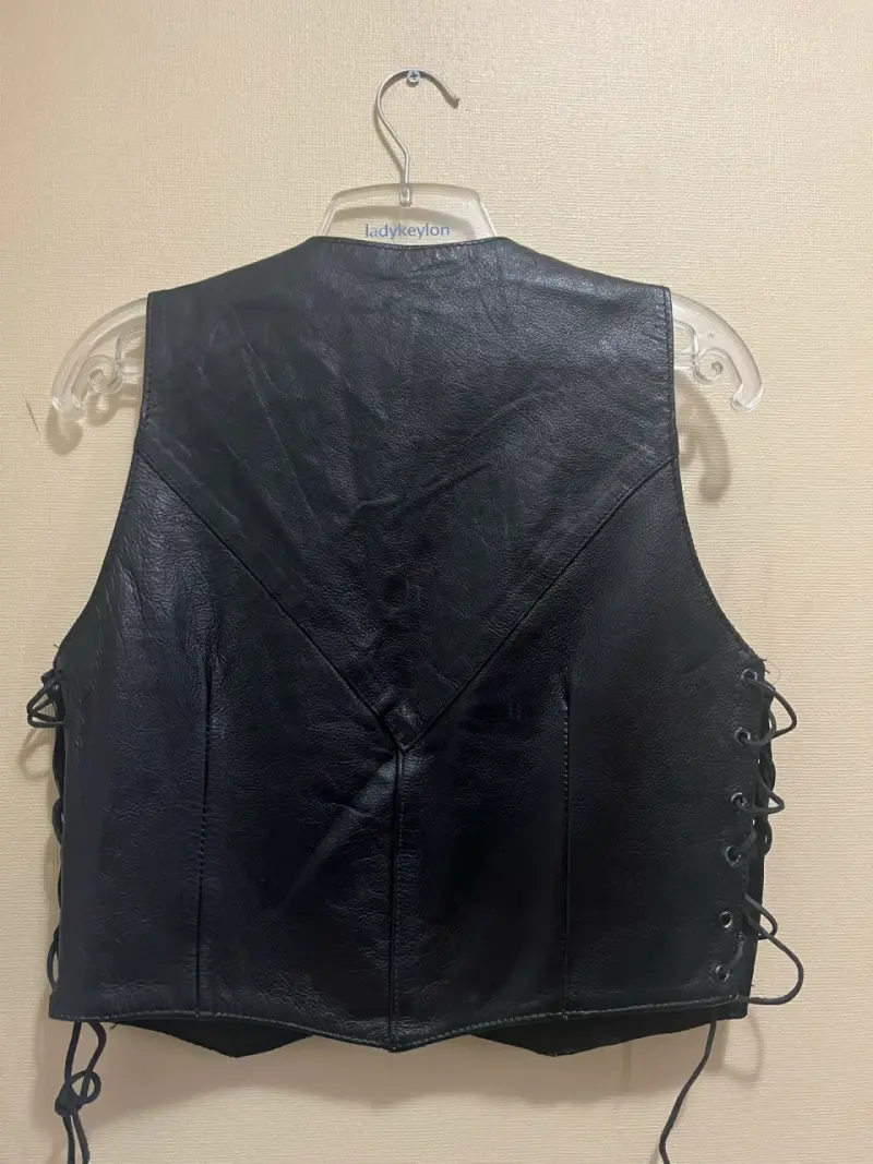 Chaleco de cuero negro - 2