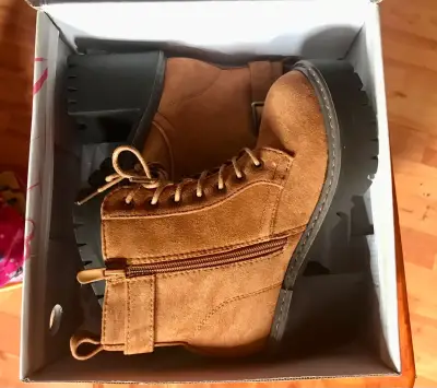 Botines color camel con plataforma - miniatura 5