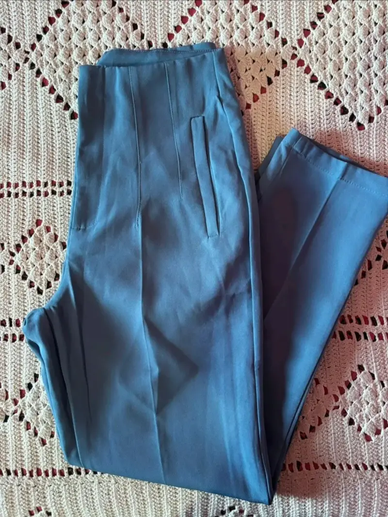Pantalones azules de vestir para mujer - 2