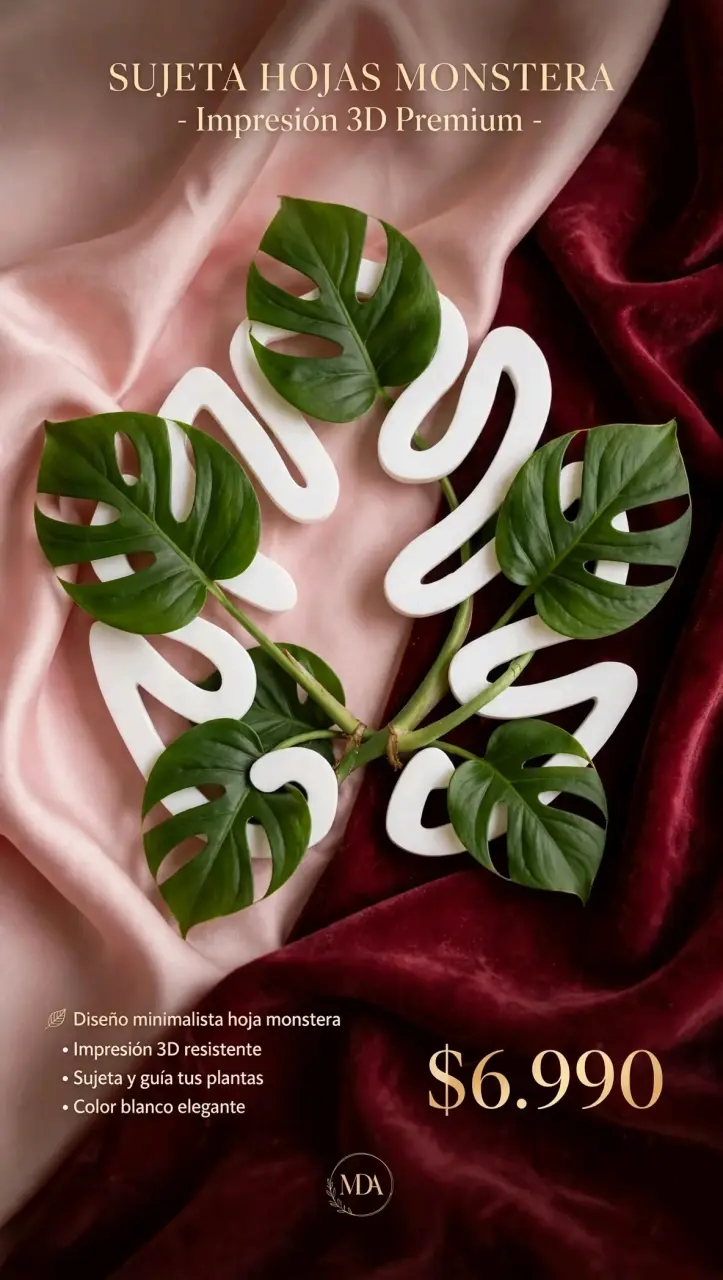 Sujeta Hojas Monstera Impresión 3D Premium