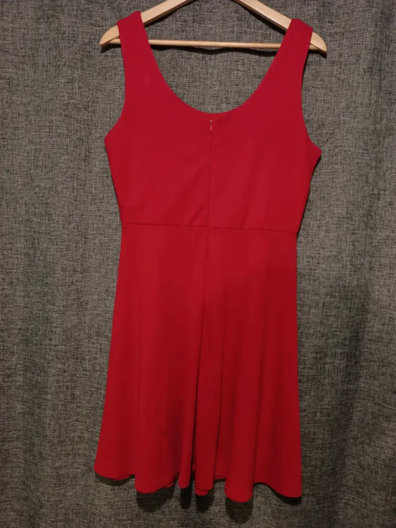Vestido rojo sin mangas para mujer - 2