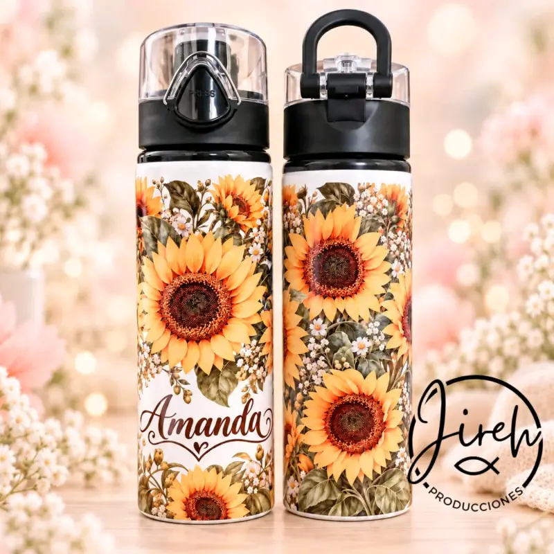 Botellas térmicas con diseño de girasoles