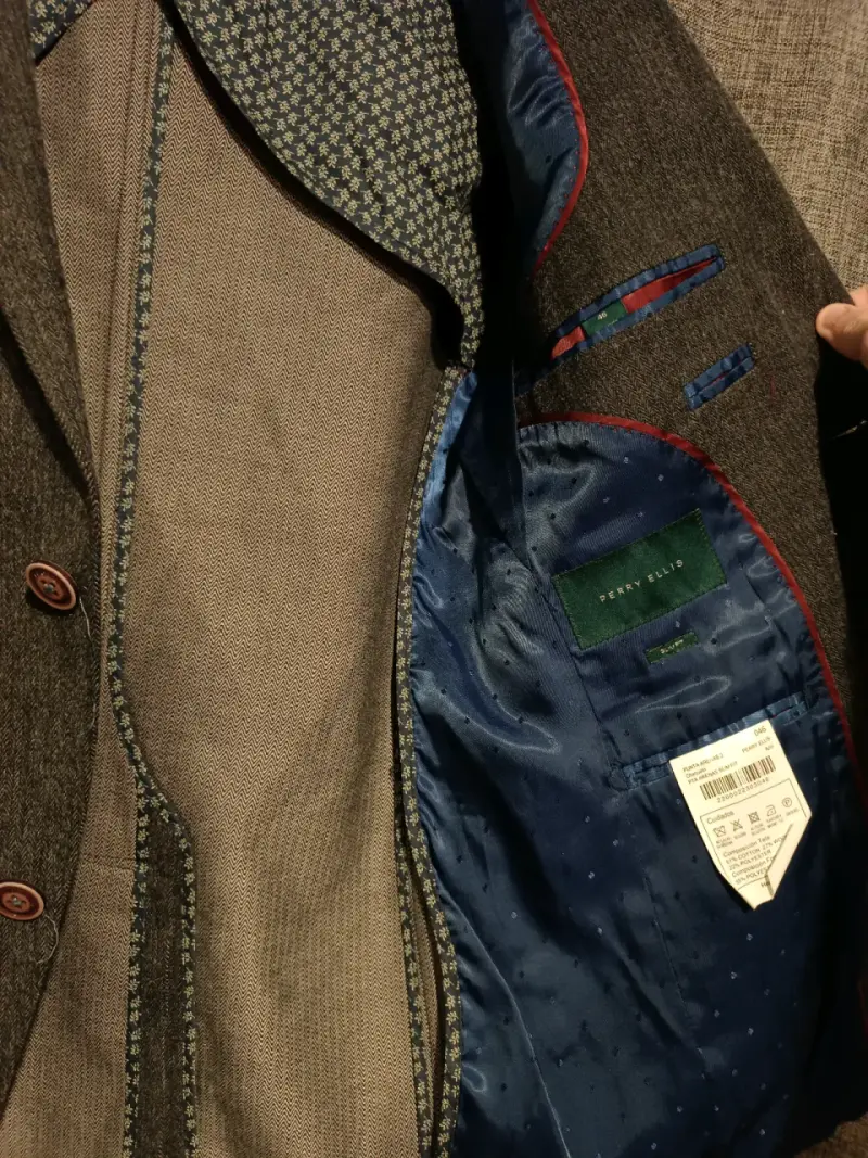 Blazer de lanilla gris oscuro para hombre - 4