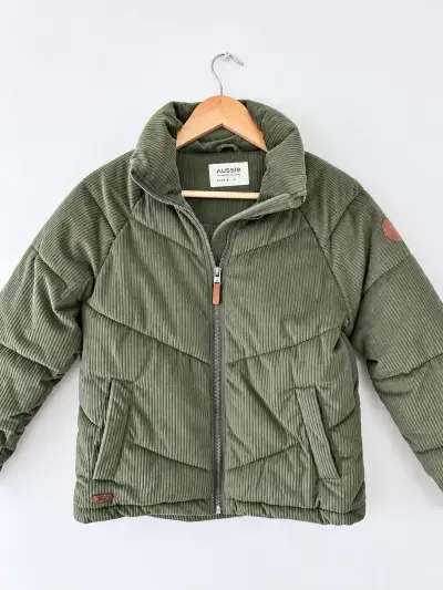 Chaqueta Puffa verde para niño Aussie - miniatura 1