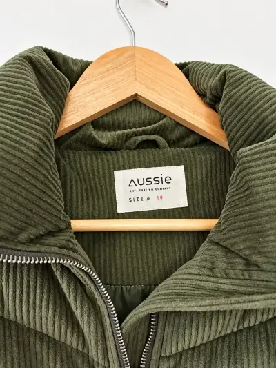 Chaqueta Puffa verde para niño Aussie - miniatura 2