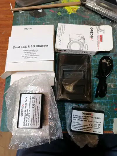 Cargador USB Dual LED con2 Baterías para Cámara Ca - miniatura 1