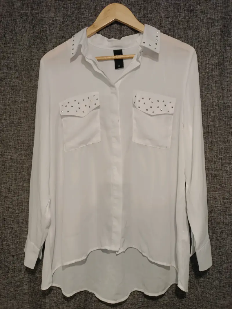Blusa blanca con tachas Lorenzo Di Ponti - 1