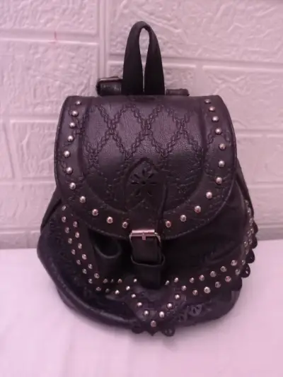 Mochila/cartera de cuero vintage - miniatura 3