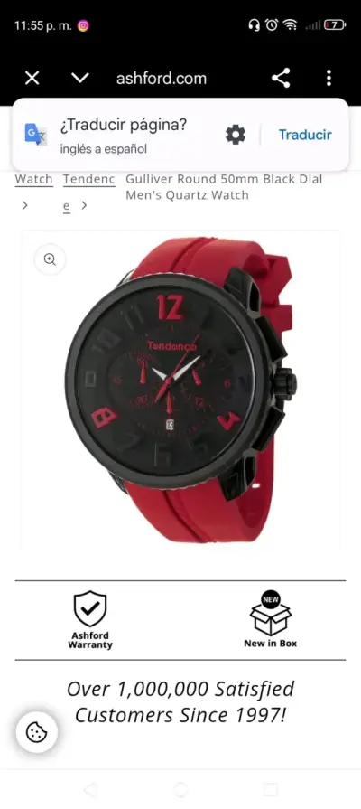 Reloj Tendance Gulliver Negro y Rojo para Hombre - miniatura 1