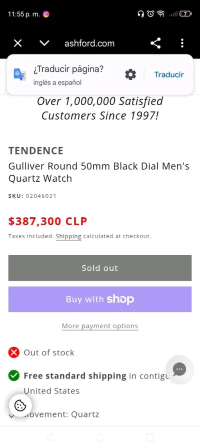 Reloj Tendance Gulliver Negro y Rojo para Hombre - miniatura 2