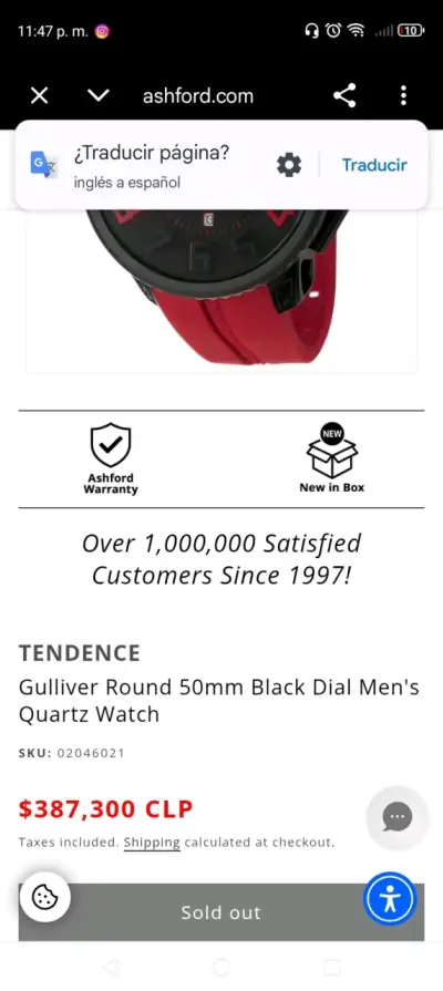 Reloj Tendance Gulliver Negro y Rojo para Hombre - miniatura 7