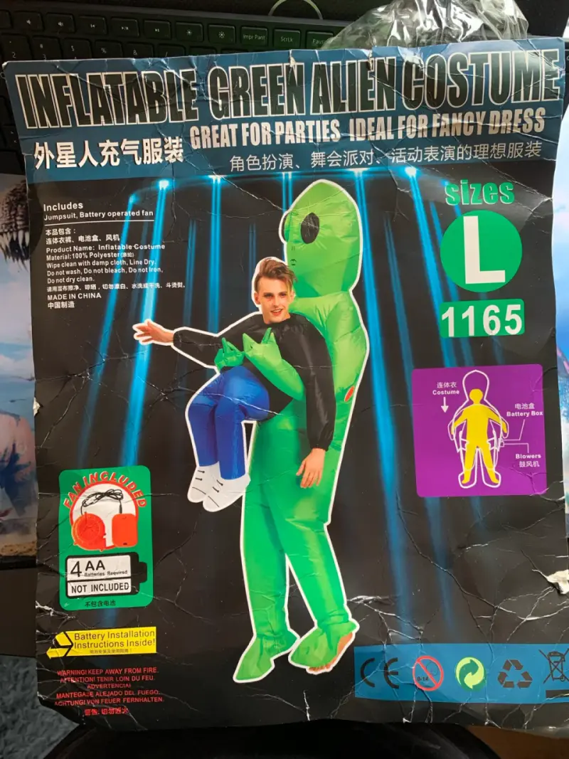 Disfraz Inflable de Alien Verde para Fiestas👽🎃 - 1