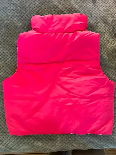 Chaleco reversible acolchado rosa y blanco - miniatura 3