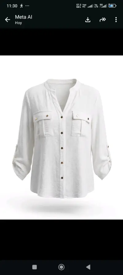 Blusa blanca de mujer Wados con bolsillos - miniatura 1