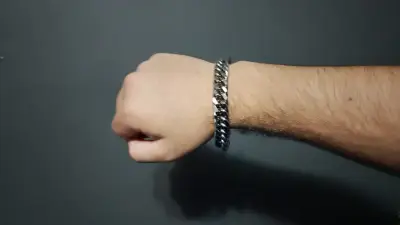Conjunto de cadena y pulsera de acero inoxidable - miniatura 4